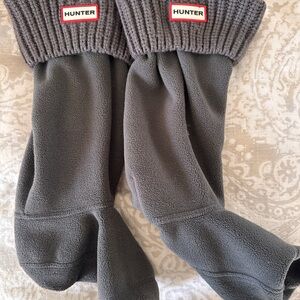 Hunter Gray Knit Cuff Fleece Boot Liners